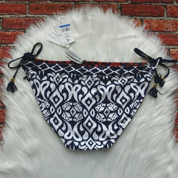 NWT Tommy Bahama Reversible Hipster Bikini Bottom Tie Side Ikat Diamond XL - Picture 3 of 12